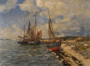Segelboote Am Strand by Andreas Dirks
