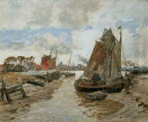 Der Alte Munkmarscher Hafen Auf Sylt Bei Auflaufendem Wasser