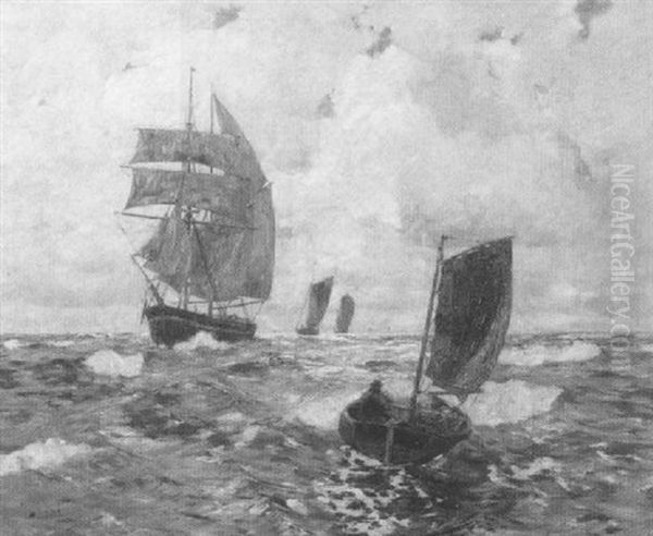 Segelschiffe In Sturmischer See - view 1