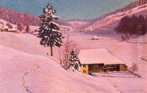 Wintermorgen Im Schwarzwaldtal by Hermann Dischler