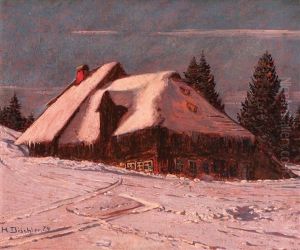 Altes Schwarzwaldhaus Im Schnee (old Black Forest House In The Snow) by Hermann Dischler