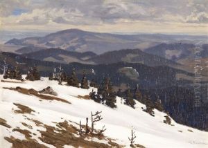 Tauwetter Mit Schneeresten Auf Dem Feldberg by Hermann Dischler