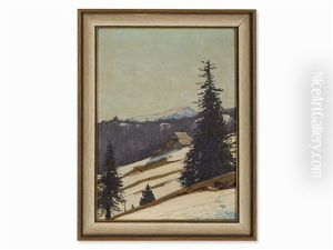 Todtnauer Hutte Mit Belchen by Hermann Dischler