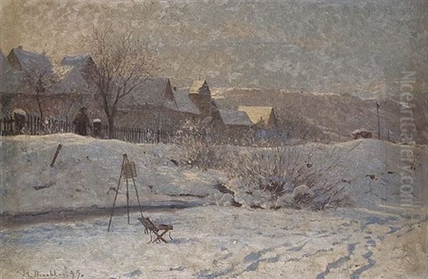 Painter In The Snow - view 1
