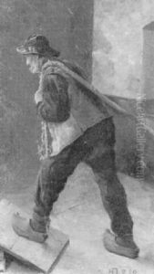 Alter, Bartiger Seemann Mit Seil Uber Der Schulter by Hermann Dischler