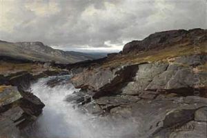 Fjellparti by Andreas Edvard Disen