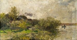 Motiv Bei Obertrumer See In Salzburg by Adolf Gustav Ditscheiner