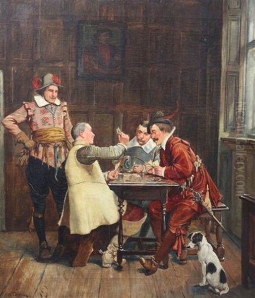Interior With Cavaliers Playing Cards - view 1