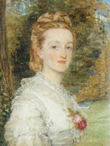 Lady Maria Dunglass In A White Dress With Lace Collar And Trimmings by Annie Dixon