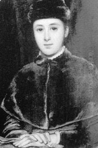 Portrait Of Miss Ellen Stableforth Seated, Wearing A Green Dress, Fur Stole And Hat by Annie Dixon