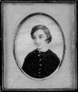 Portrait Of A Young Boy In Black Smock With Frilled Collar by Annie Dixon