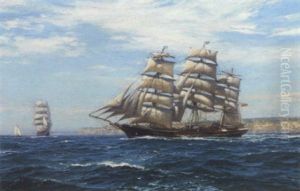 The "cutty Sark" Running Before The Wind by Charles Edward Dixon