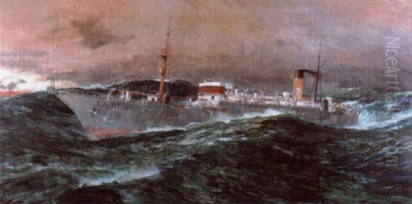 The C.s. "faraday" In A Gale, 1929 - view 1