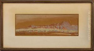 Mixed Media Southwestern American Landscape by Maynard Dixon