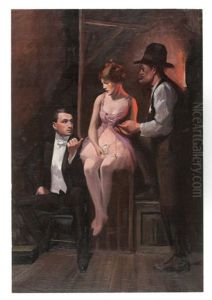 Backstage Scene, Illustration by Maynard Dixon
