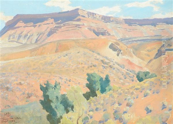 Ditch Line And Mesa, Toquerville - view 1