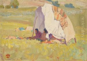 Apache Shelter, White Mountain Reservation, Arizona by Maynard Dixon