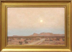 Moonrise On Mojave by Maynard Dixon