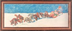 Inuit With A Dog Sled by Maynard Dixon
