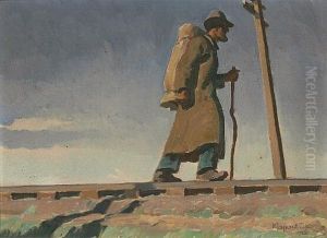 Homeless Man (study For Destination Unknown) by Maynard Dixon