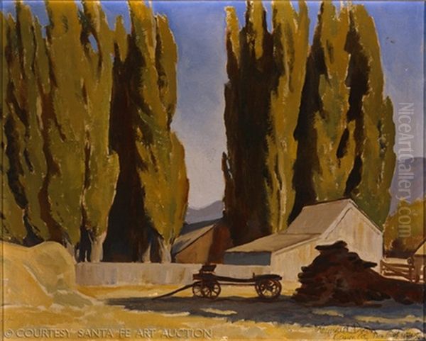 Barn And Poplars, Carson City, Nevada - view 1