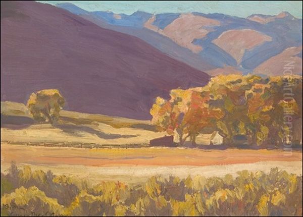 Autumn Cottonwoods Near Carson, Nevada - view 1