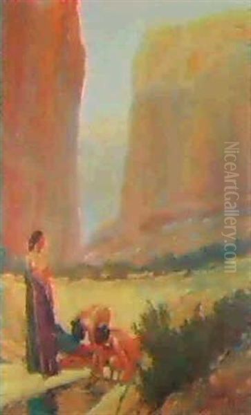 Navajo Women In The Canyon De Chelly, Arizona - view 1