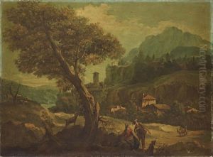 Landscape With Figures Resting By The Passwalk; And River Landscape With Figures Landscape With Figures Resting By The Passwalk; And River Landscape With Figures