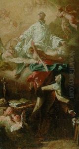 Saint Catherine Of Siena Seeing A Vision Of Saint Francis Xavier Saint Catherine Of Siena Seeing A Vision Of Saint Francis Xavier