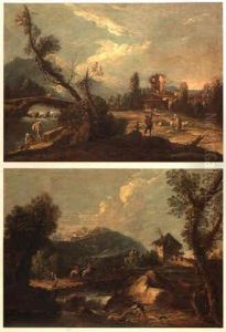 Paesaggio Con Ponte Di Legno