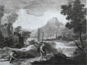 Extensive River Landscape With Fishermen Extensive River Landscape With Fishermen