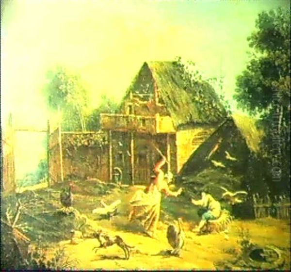 A)bertoldino Finisce Nello Stagno Dopo Essersi Fatto Tras...b)marcolfa Sorperede Bertoldino Che Stacovando Le Uova - view 1