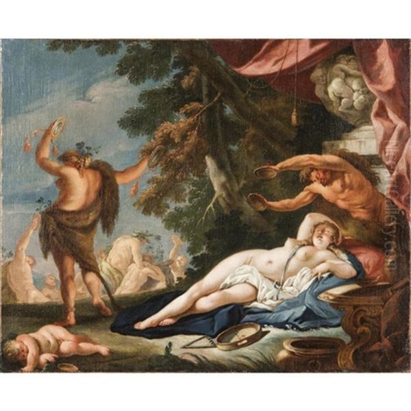 Venere Addormentata Con Satiro E Baccanale Sullo Sfondo - view 1