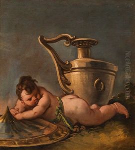 Putto With A Vase by Gaspare Diziani