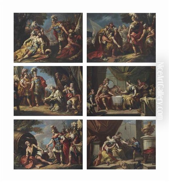 Alexander And Diogenes; Alexander And The Family Of Darius; Alexander Before The Body Of Darius; The Death Of Darius; The Death Of Sophonisba; And The Banquet Of Antony And Cleopatra - view 1