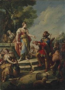La Rencontre D"eliezer Et De Rebecca by Gaspare Diziani