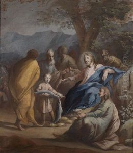 Die Wunderbare Vermehrung Der Brote Und Fische by Gaspare Diziani