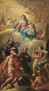 La Madonna Appare Ai Santi Francesco, Antonio E Gerolamo La Madonna Appare Ai Santi Francesco, Antonio E Gerolamo