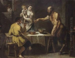 Il Satiro E Il Contadino by Gaspare Diziani