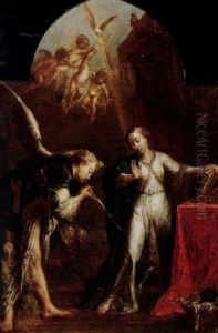 The Annunciation With Saint Michael And The Virgin Mary by Gaspare Diziani