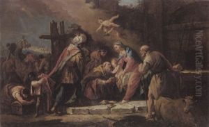 Die Anbetung Der Heiligen Drei Konige by Gaspare Diziani