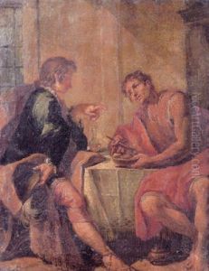 Esau Selling His Birthright To Jacob by Gaspare Diziani