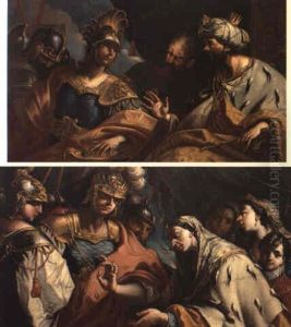 La Moglie Di Dario Davanti Ad Alessandro by Gaspare Diziani