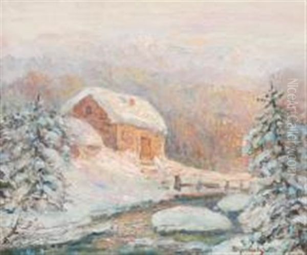 Chaumiere Alpestre En Hiver - view 1