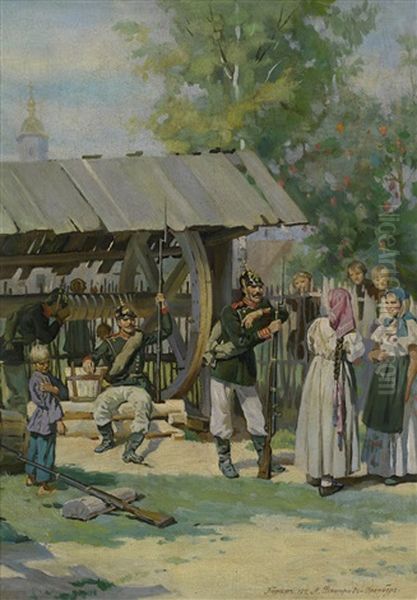 Soldiers Resting By The Well - view 1