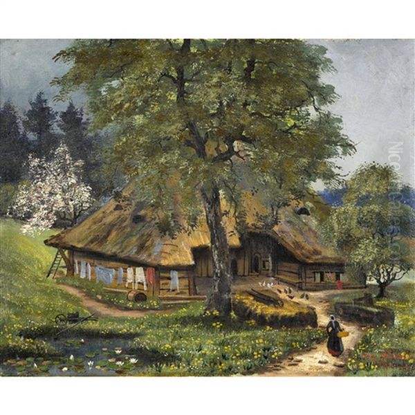 Aargauer Strohdachhaus Mit Bauerin - view 1