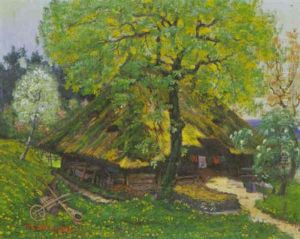 Bauernhaus Zwischen Bluhenden Baumen Bauernhaus Zwischen Bluhenden Baumen
