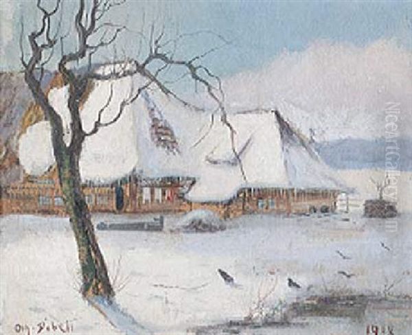 Verschneiter Bauernhof Im Licht Der Wintersonne - view 1
