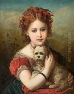 Portrait Of A Girl by Franz Joseph Dobiaschofsky