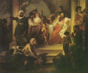 Dives And Lazarus by Franz Joseph Dobiaschofsky